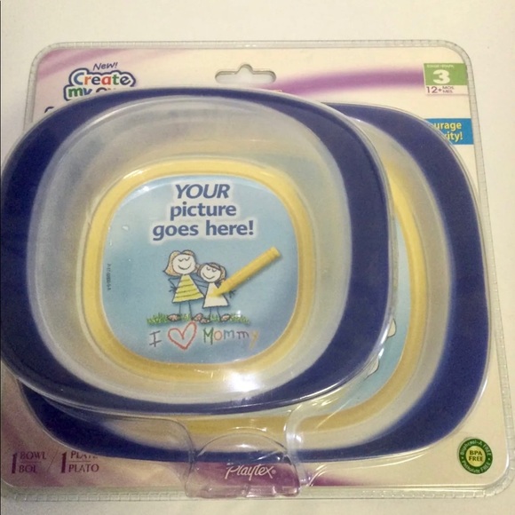 NEW Playtex Create My Own Bowl & Plate Stage 3 Blue BPA FREE - Picture 3 of 11